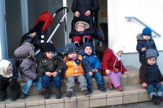 Fertig fuer den Spielplatz